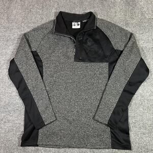 Spyder Fleece Pullover Shirt Mens 2XL Gray Black 1/4 Zip Long Sleeve Ski Outdoor